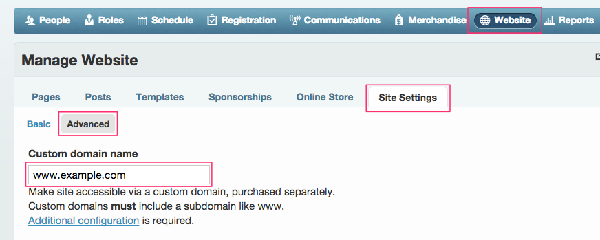 Custom Domain Configuration